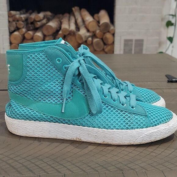Nike Women's Blazer Mid Mesh Sports Turquoise - Size 7 - Picture 1 of 10